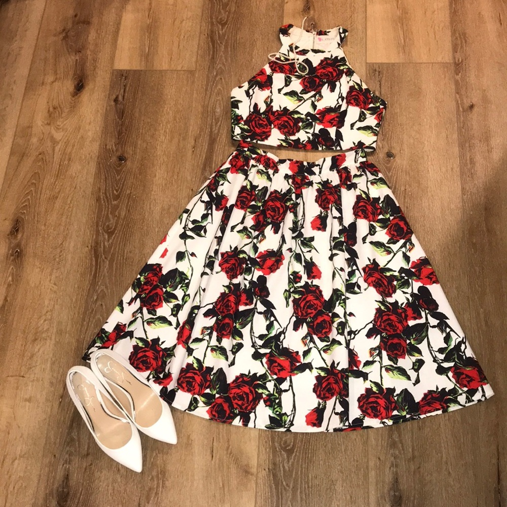 Gently used tea length 2 piece dress